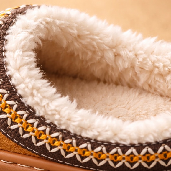 Women’s Cozy Warm Slip-On House Slippers with Fur Lining – Brown - Picture 4 of 5